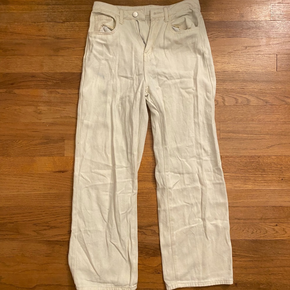 Beige Mom Jeans